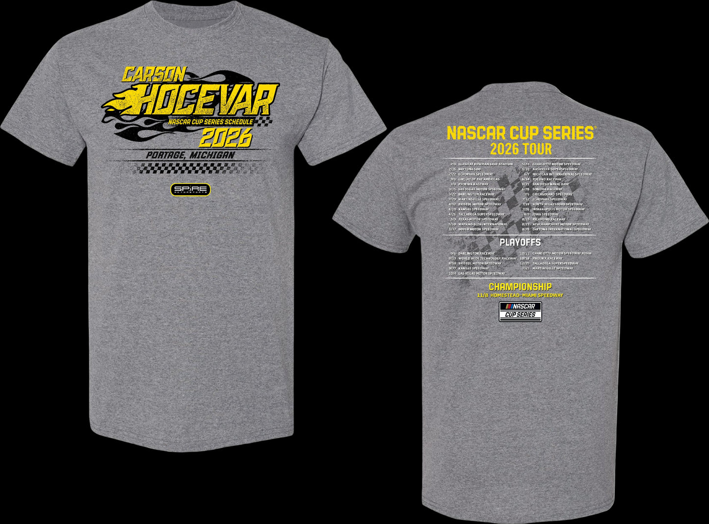 #77 Carson Hocevar 2026 Schedule T-Shirt