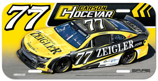 #77 Carson Hocevar Zeigler License Plate