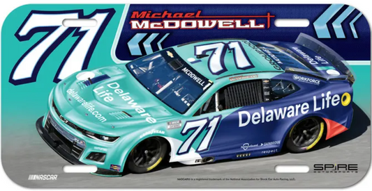 #71 Michael McDowell Delaware Life License Plate